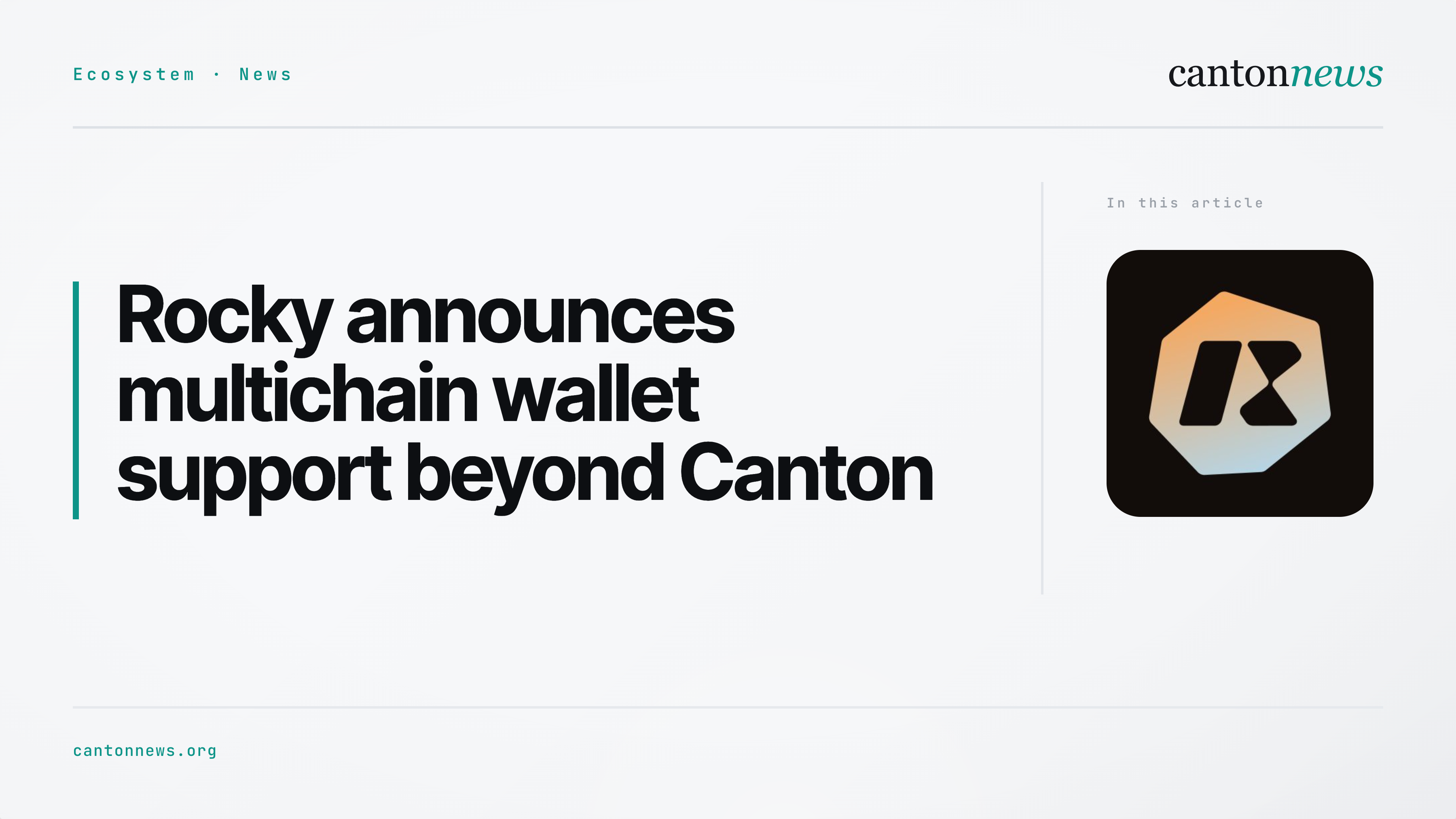 Rocky announces multichain wallet support beyond Canton