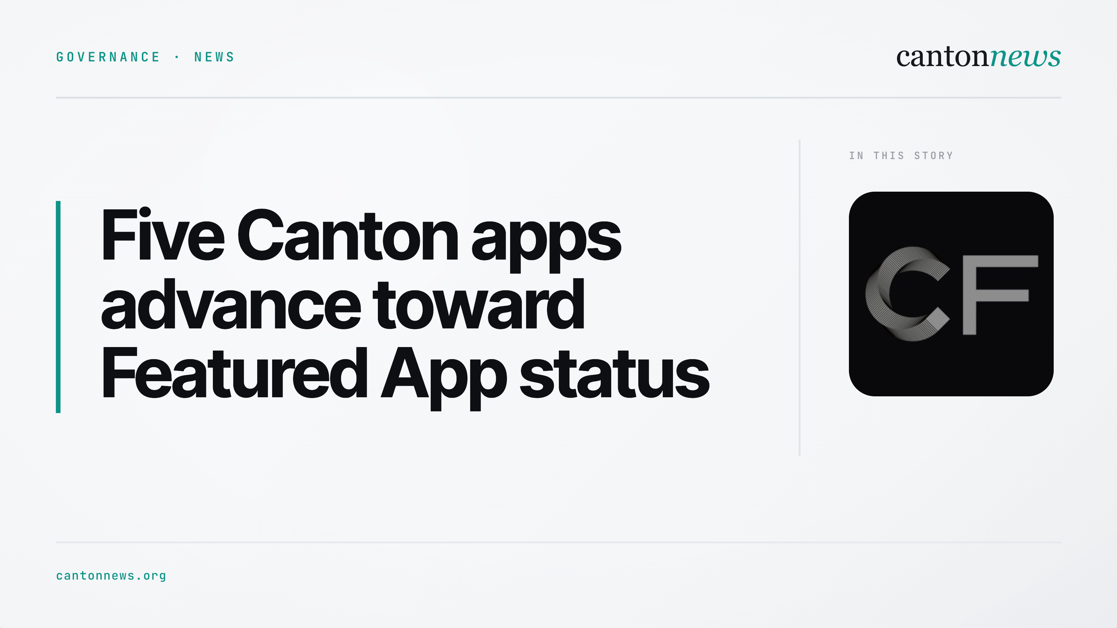 Five Canton apps clear Tokenomics review for Featured App status