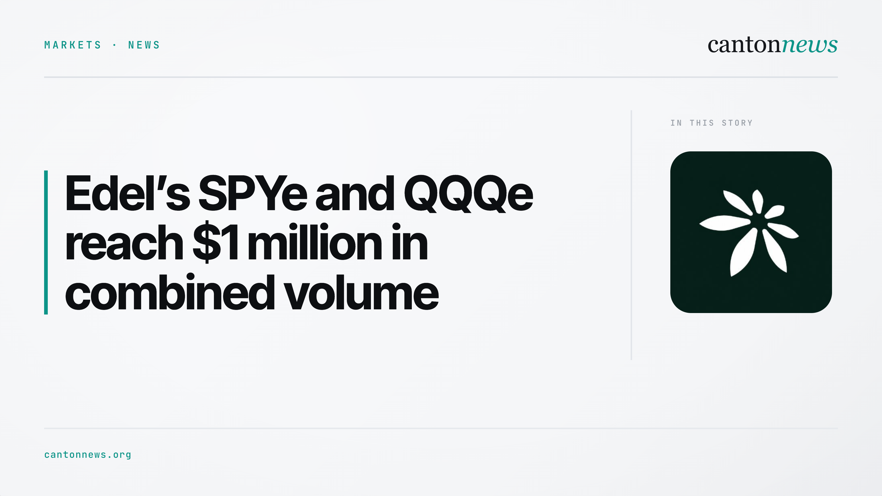 Edel’s SPYe and QQQe reach $1 million in combined trading volume