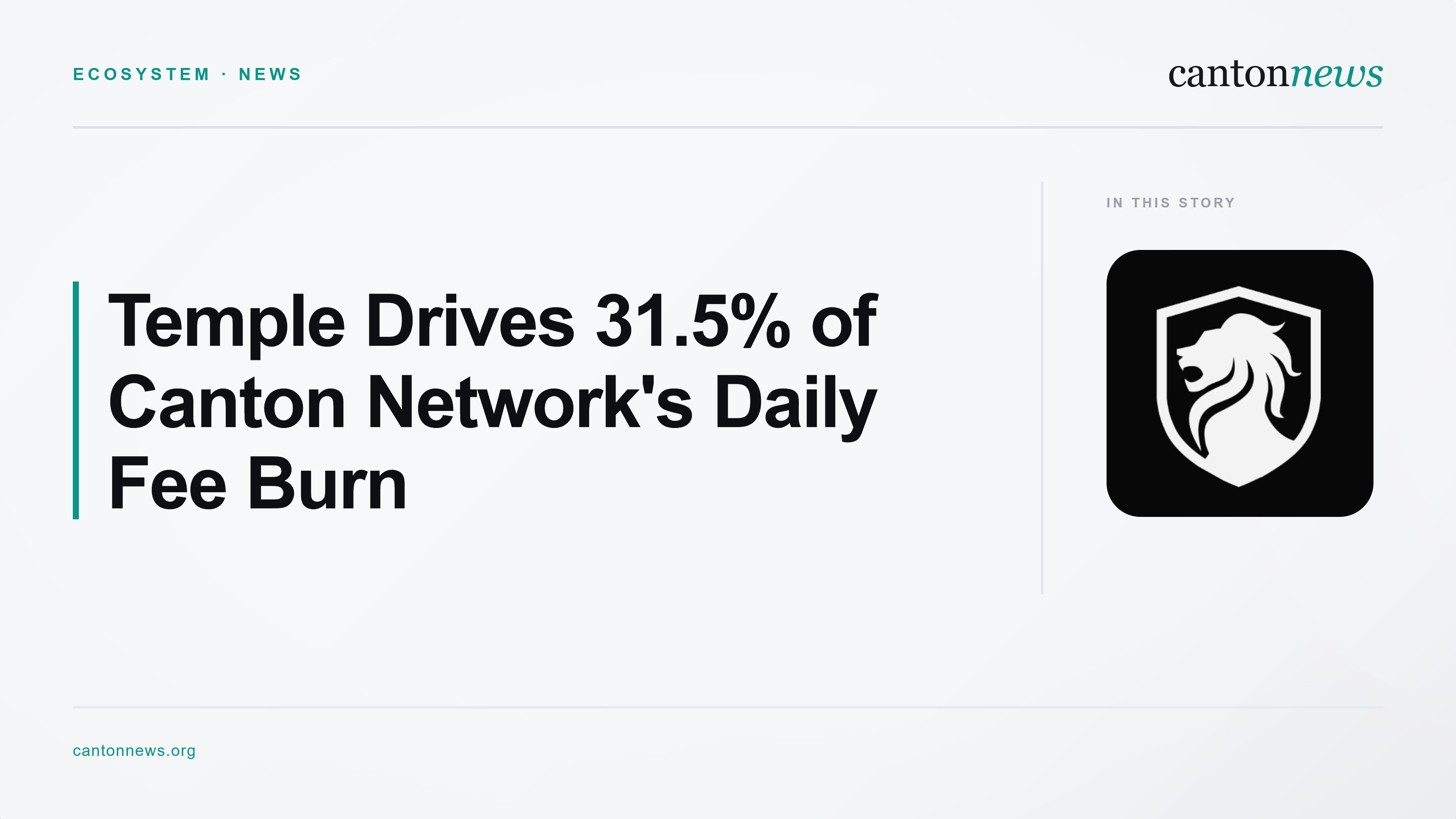 Temple Accounts for Nearly a Third of Canton Network's Daily Fee Burn