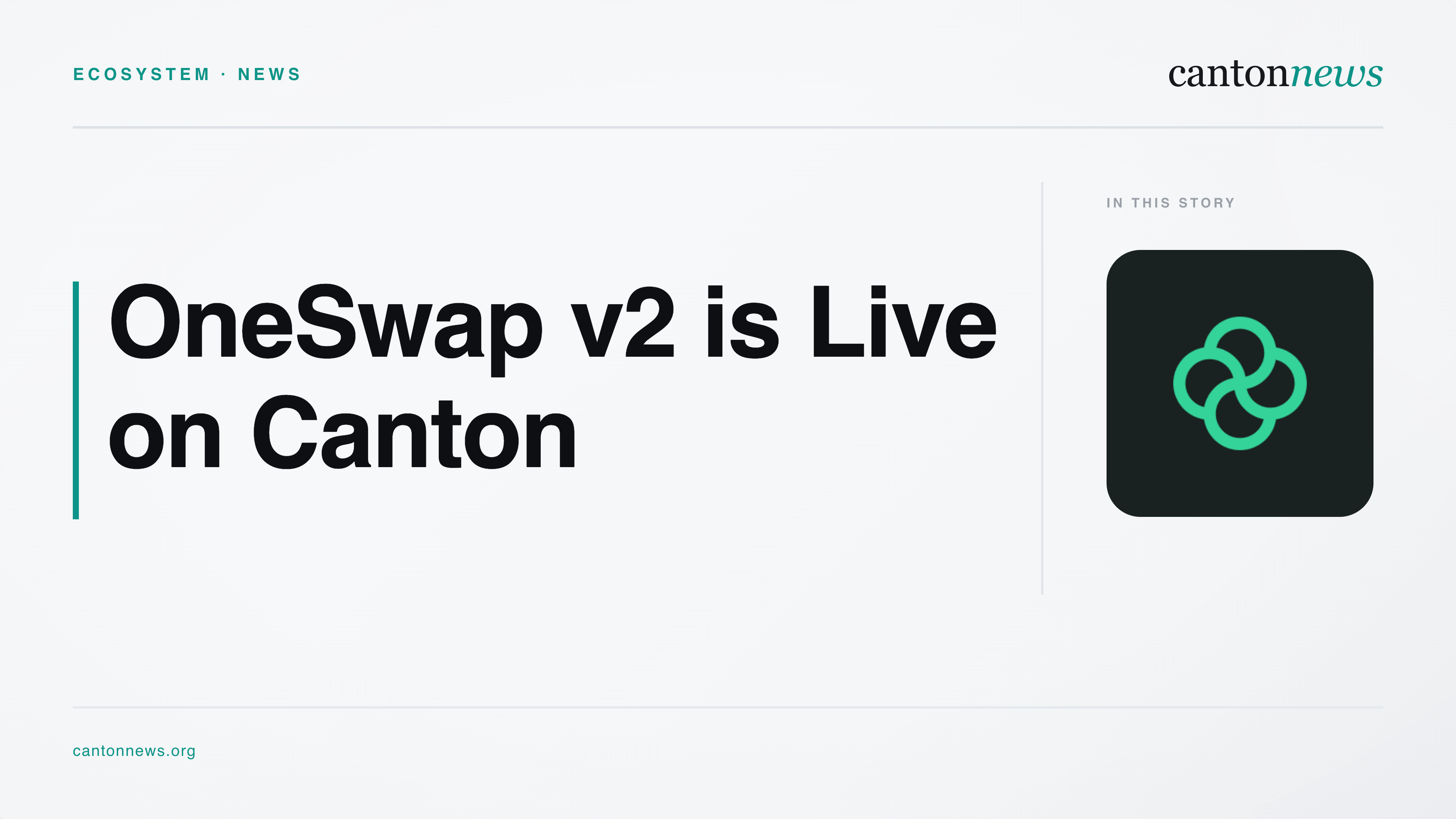 OneSwap v2 Is Live on Canton