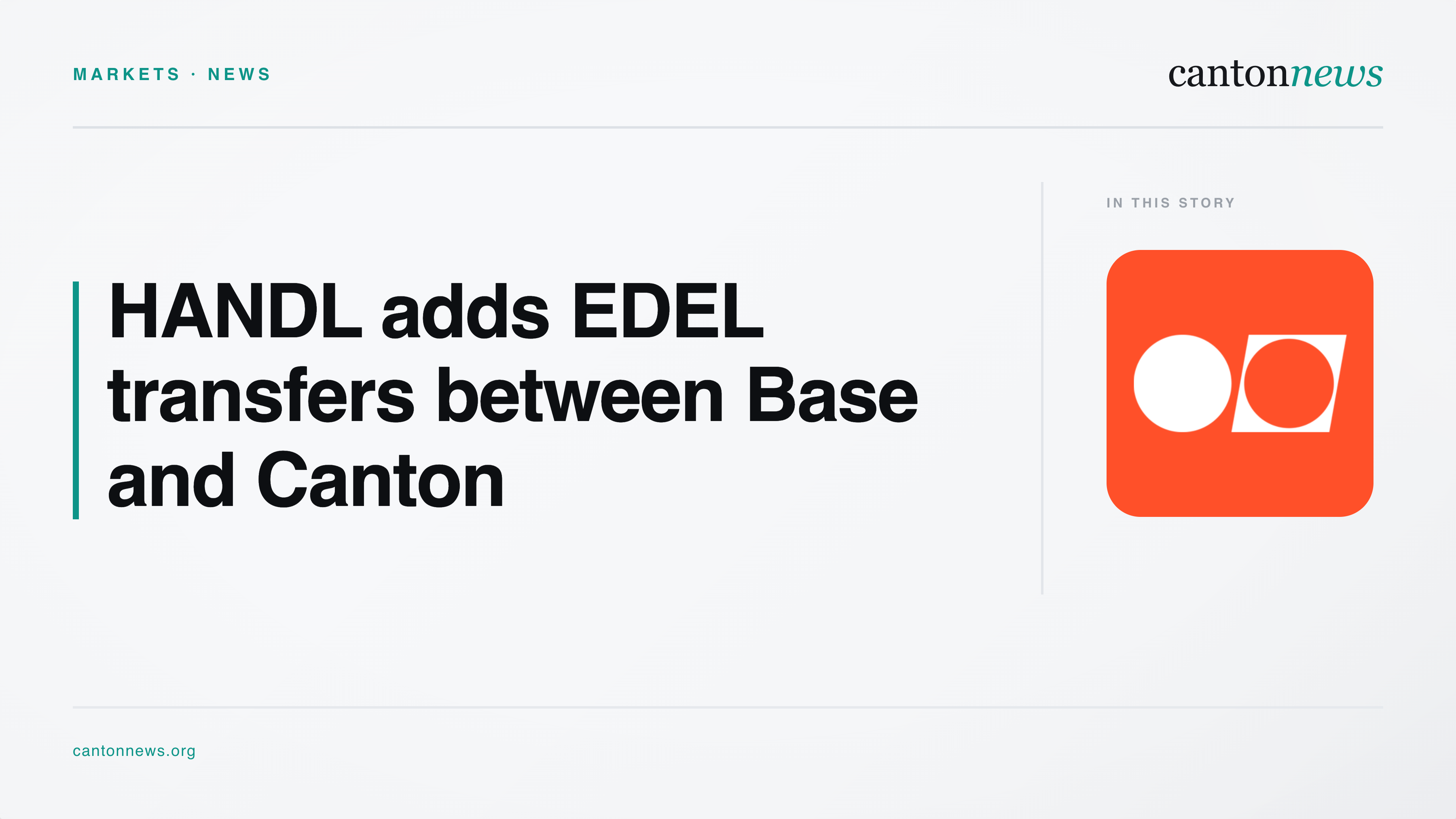 HANDL adds EDEL transfers between Base and Canton