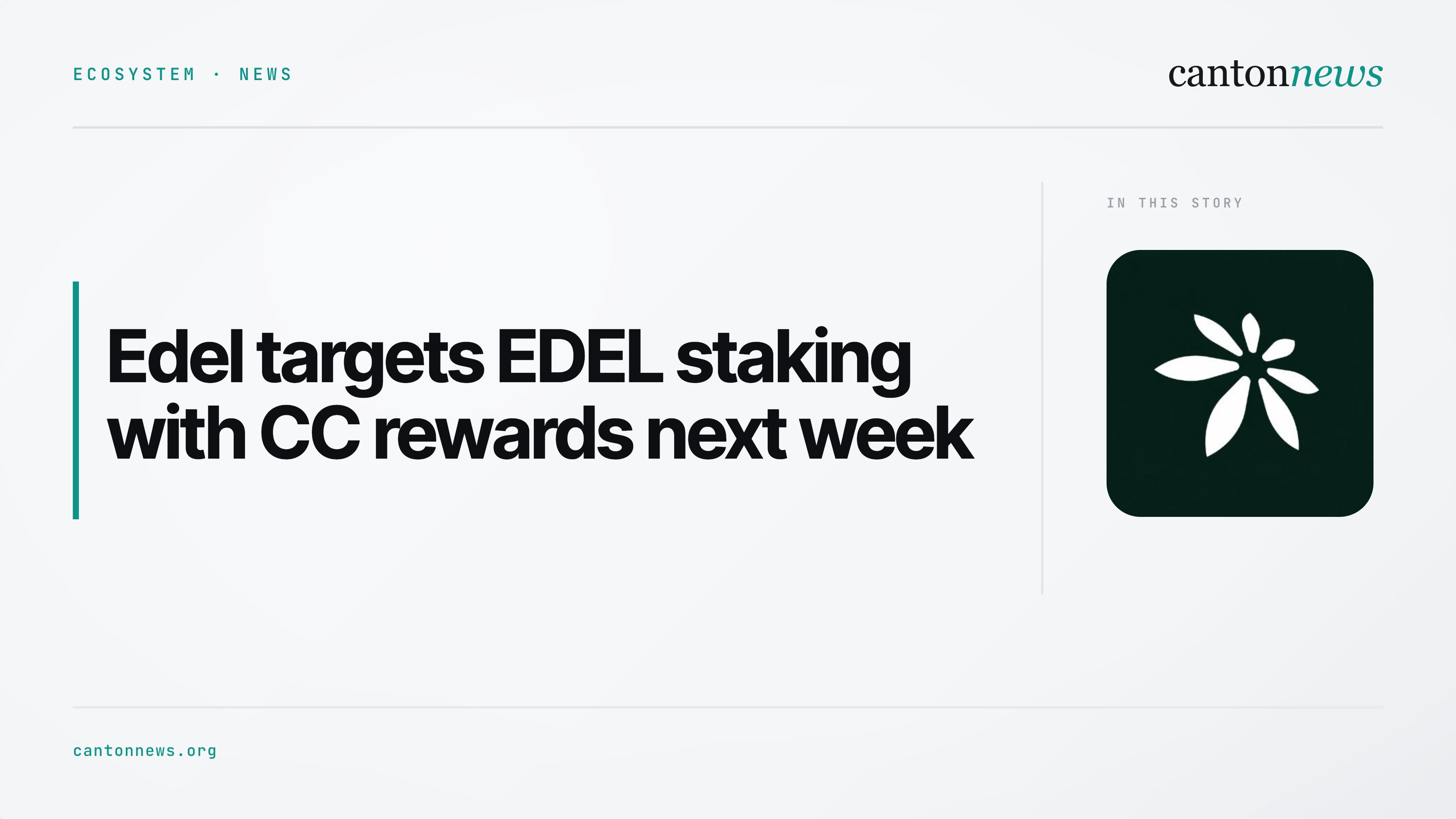 Edel targets next week for EDEL staking with CC rewards