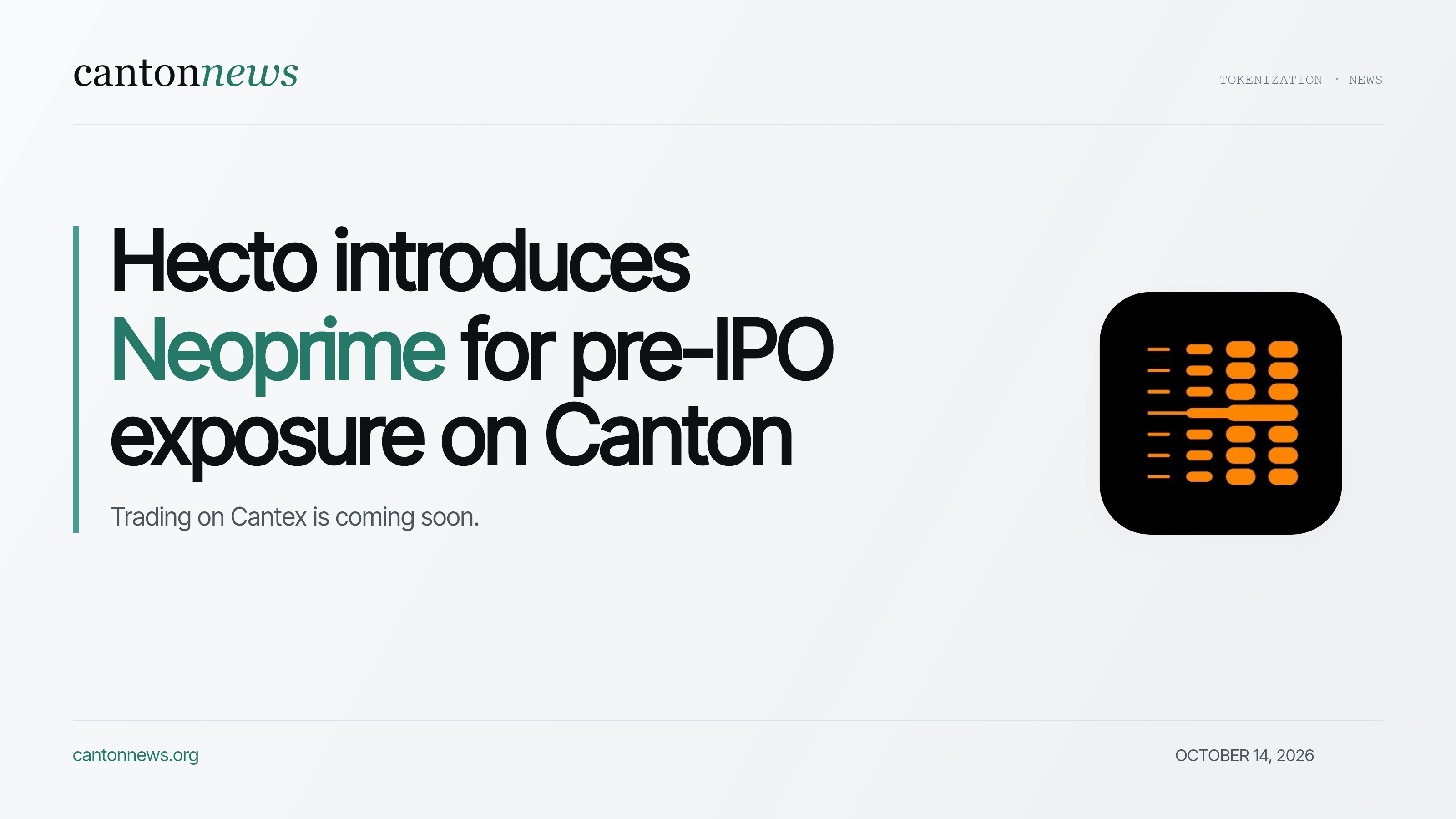 Hecto introduces Neoprime for pre-IPO exposure on Canton